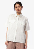 Oversized Drawstring Shirt Off White