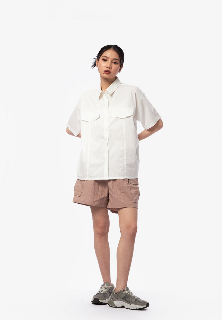 Oversized Drawstring Shirt Off White