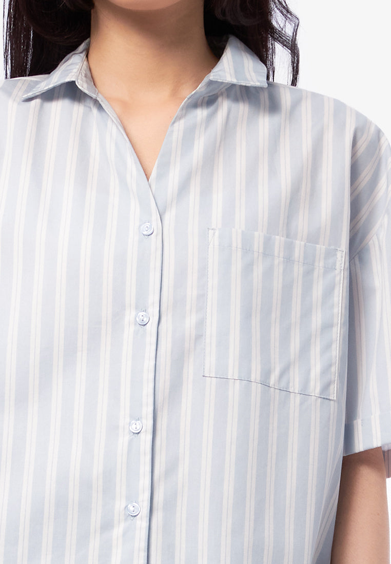 Short Sleeve Drop Shoulder Shirt