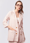Striped Long Sleeve Open Blazer