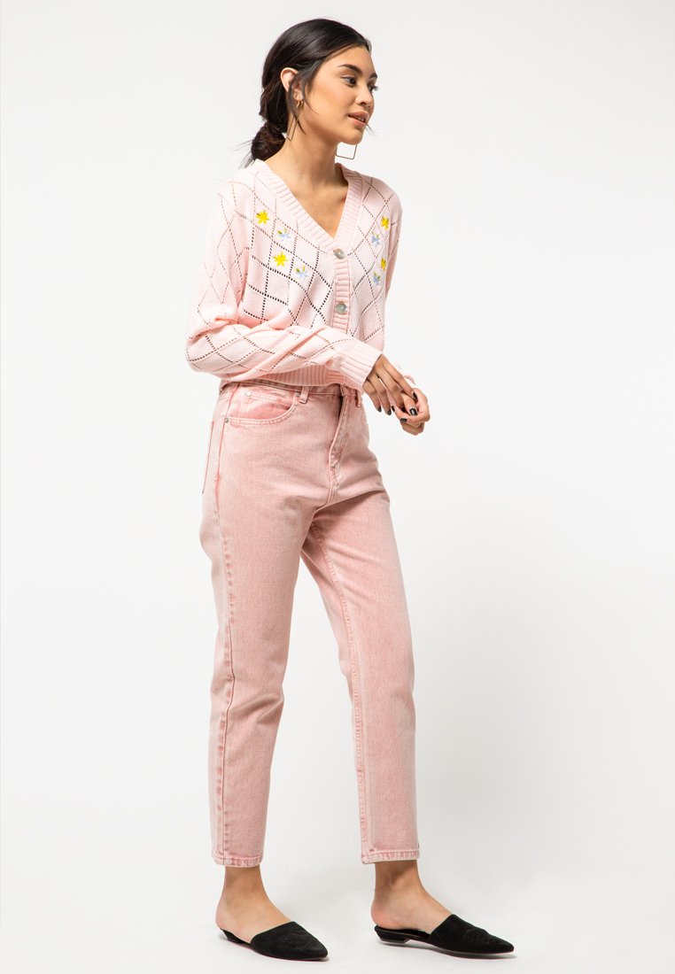 Pink Embroidery Cardigan