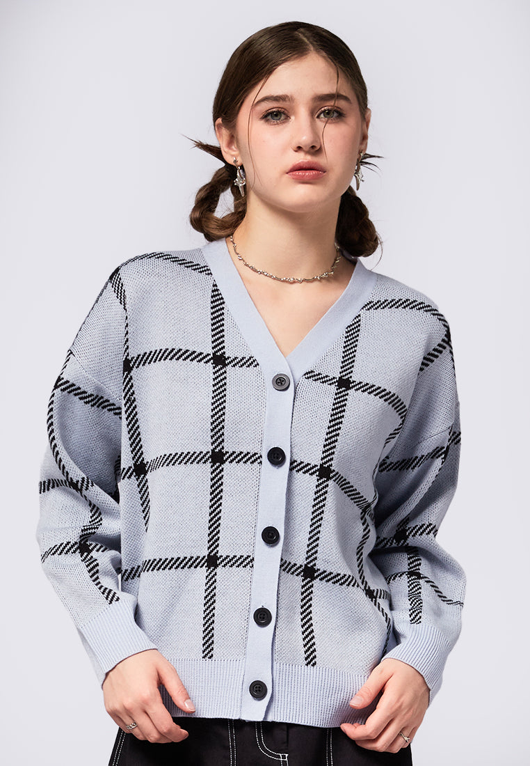 Oversized Printed Cardigan