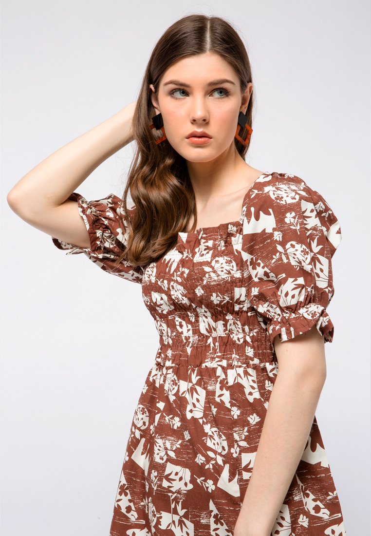 Smocked Dress with Slit