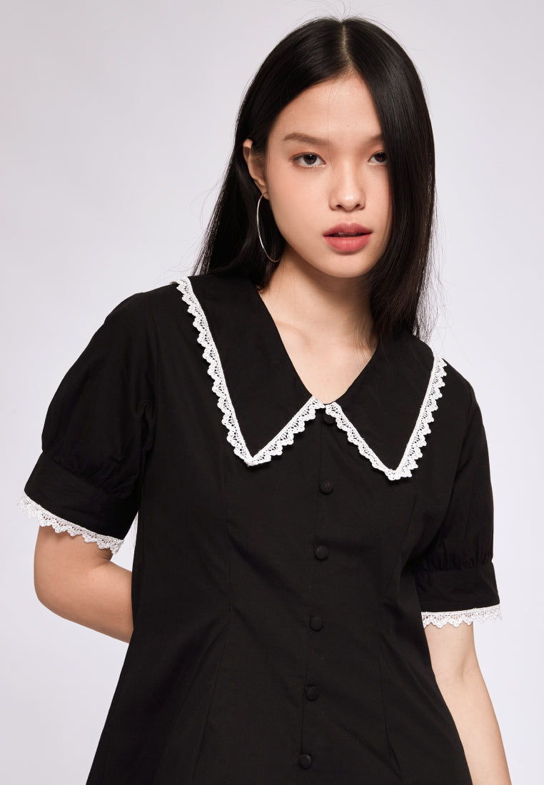 Wide Collar Mini Dress