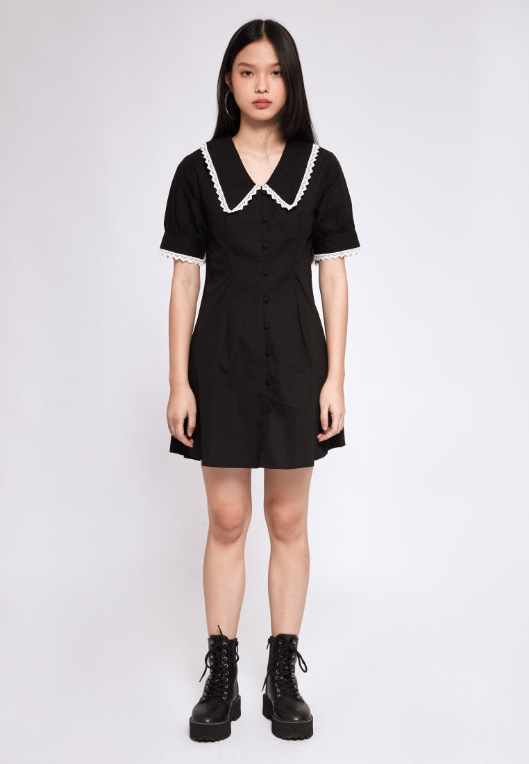 Wide Collar Mini Dress