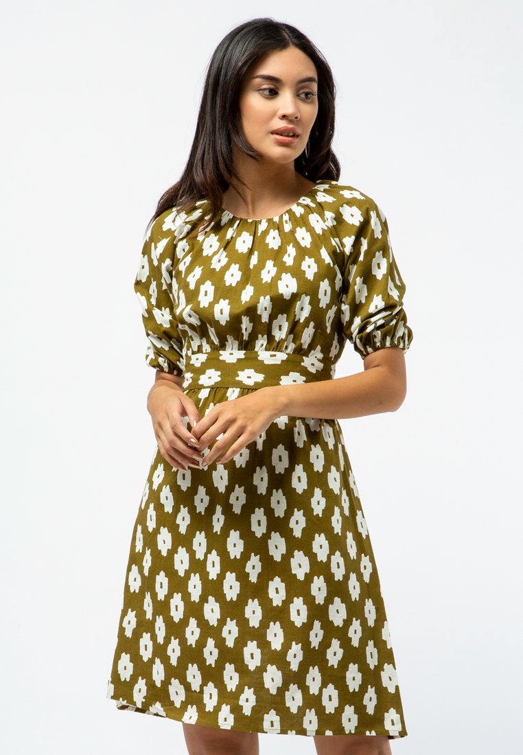Cut Out Printed Mini Dress