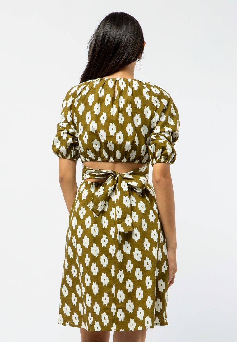 Cut Out Printed Mini Dress