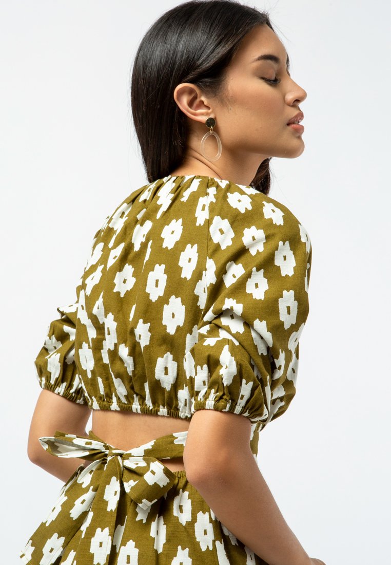 Cut Out Printed Mini Dress