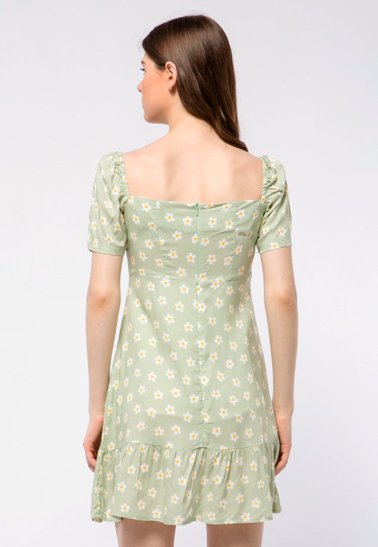 Puff Sleeve Mini Dress