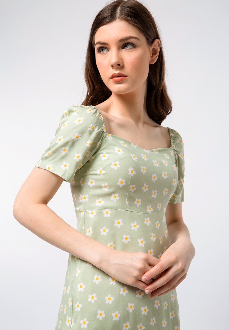 Puff Sleeve Mini Dress