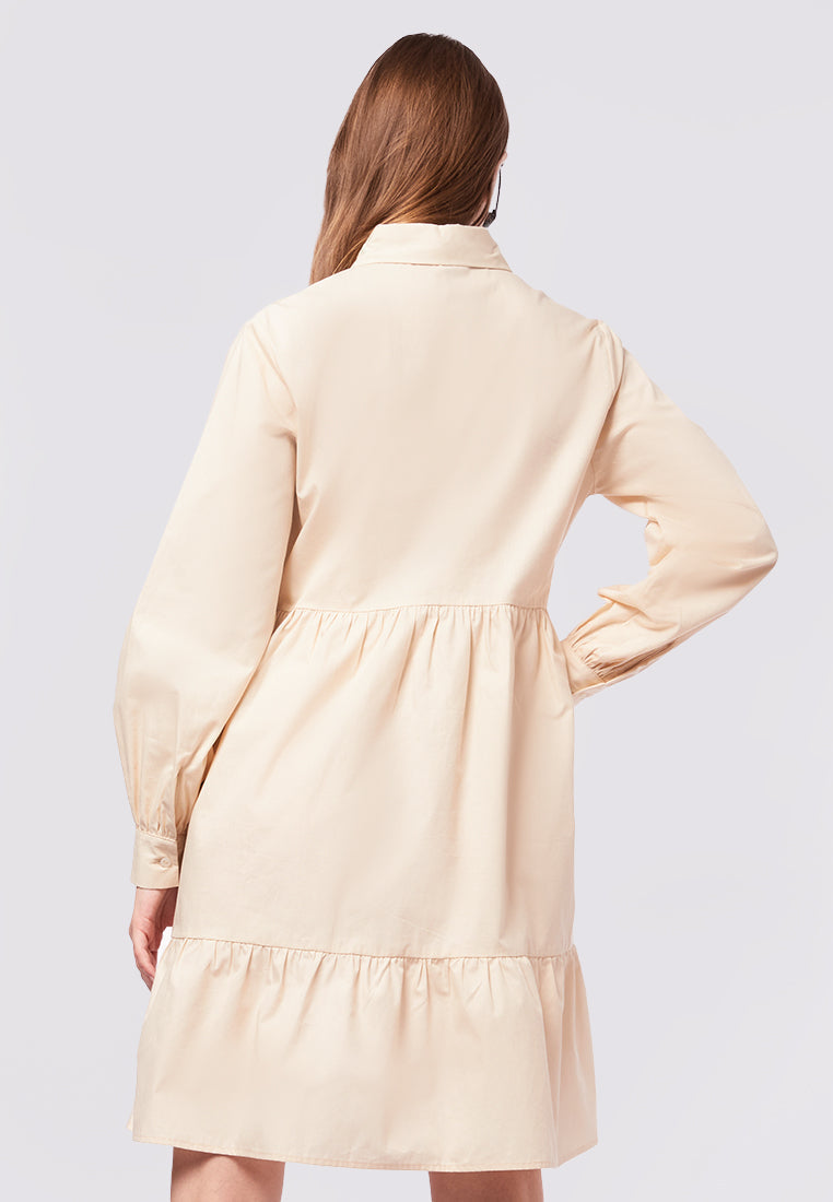 Long Sleeve Tiered Mini Dress