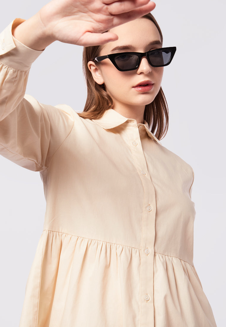 Long Sleeve Tiered Mini Dress