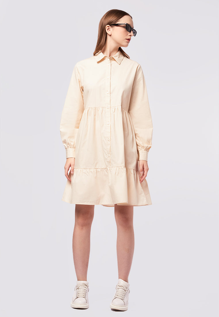 Long Sleeve Tiered Mini Dress
