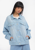 Oversized Long Sleeve Denim Jacket L.Blue