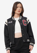 Cropped Varsity Jacket Black