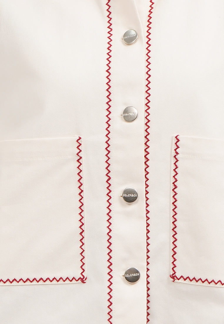 Contrast Stitch Oversized Jacket
