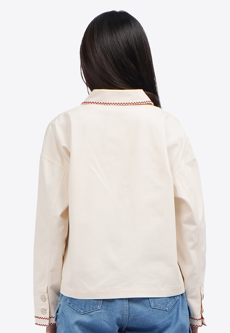 Contrast Stitch Oversized Jacket