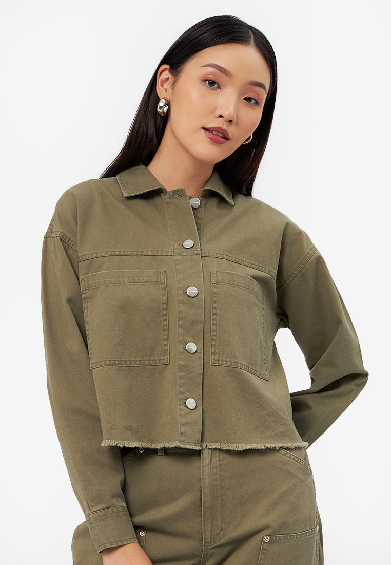 Oversized Long Sleeve Denim Jacket D.Blue