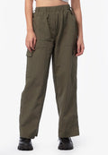 Loose Drawstring Cargo Pants Olive