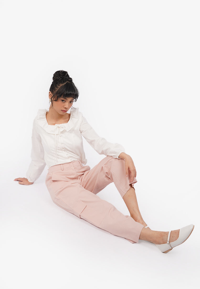 Wide Leg Cargo Pants L.Pink