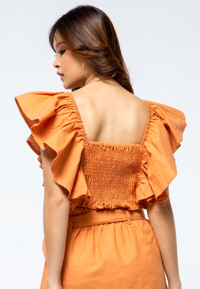 Frill Sleeves Crop Top