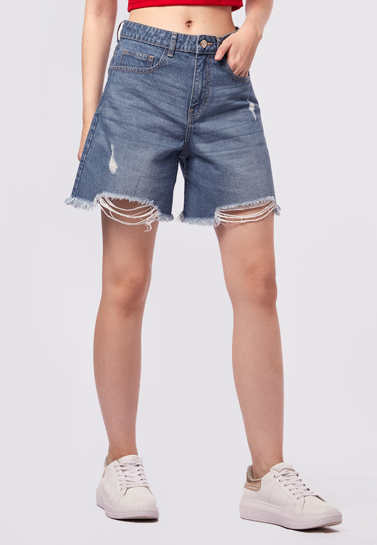 Ripped Bermuda Shorts