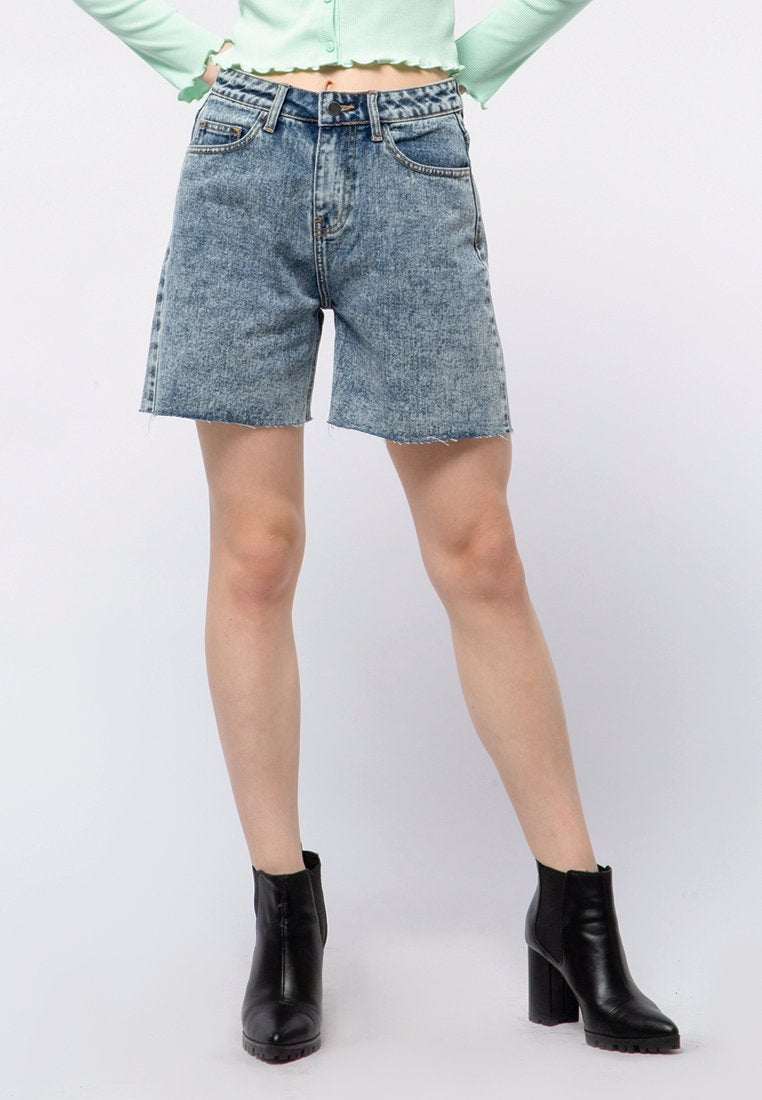 Raw Hem Denim Short