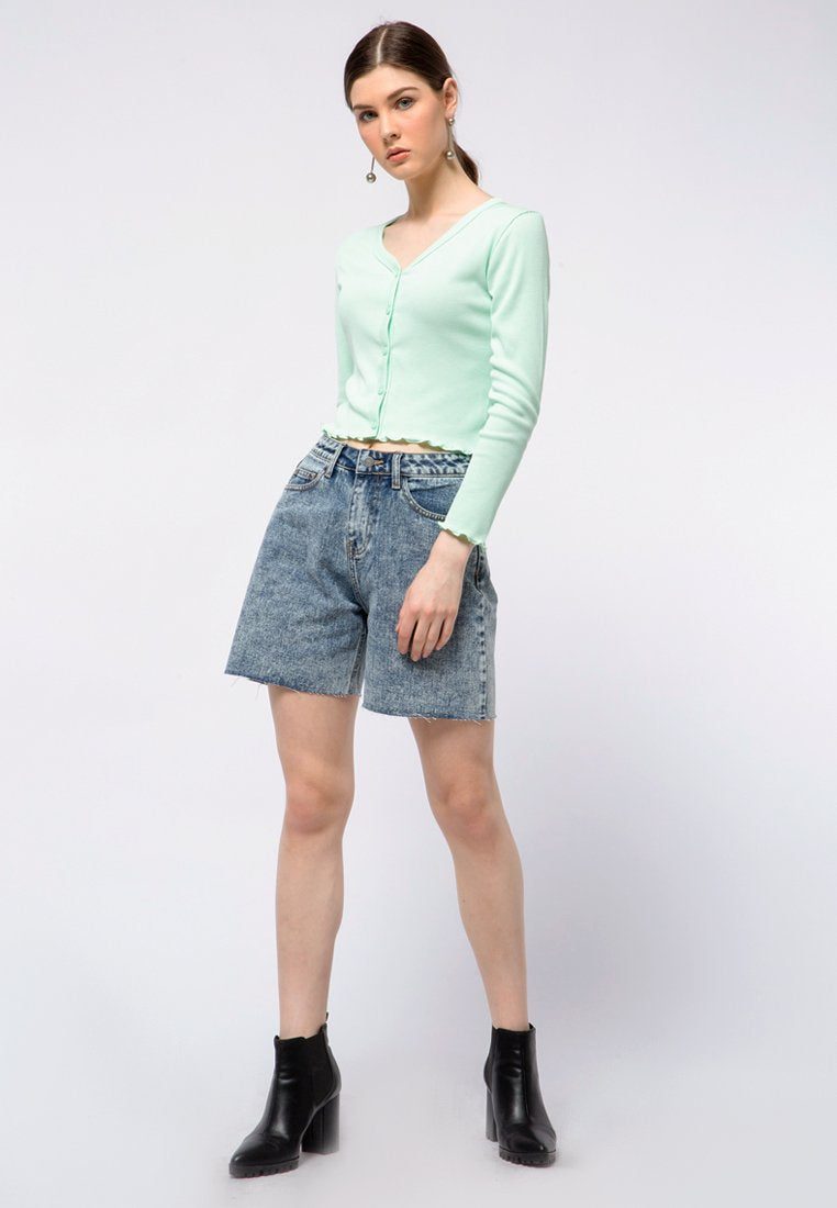 Raw Hem Denim Short