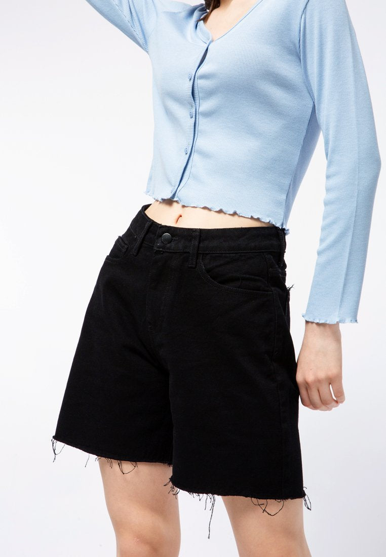 Raw Hem Denim Short