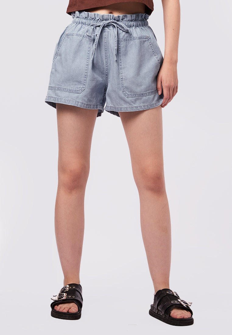 Paperbag Denim Short Pants