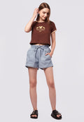 Paperbag Denim Short Pants