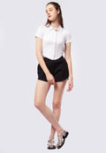 Waffle Shorts with Rounded Hem