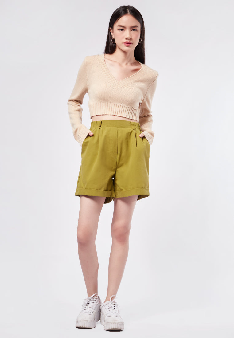 High Waist Bermuda Pants
