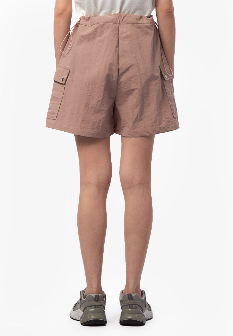 Drawstring Parachute Pants Taupe