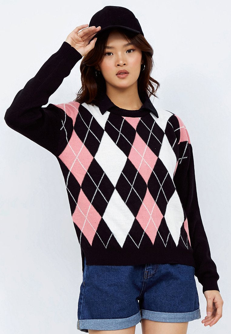 Argyle Knit Sweater