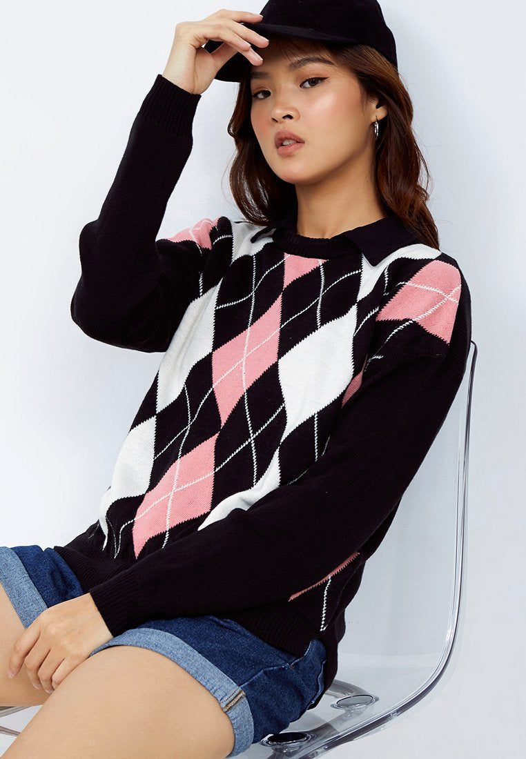 Argyle Knit Sweater