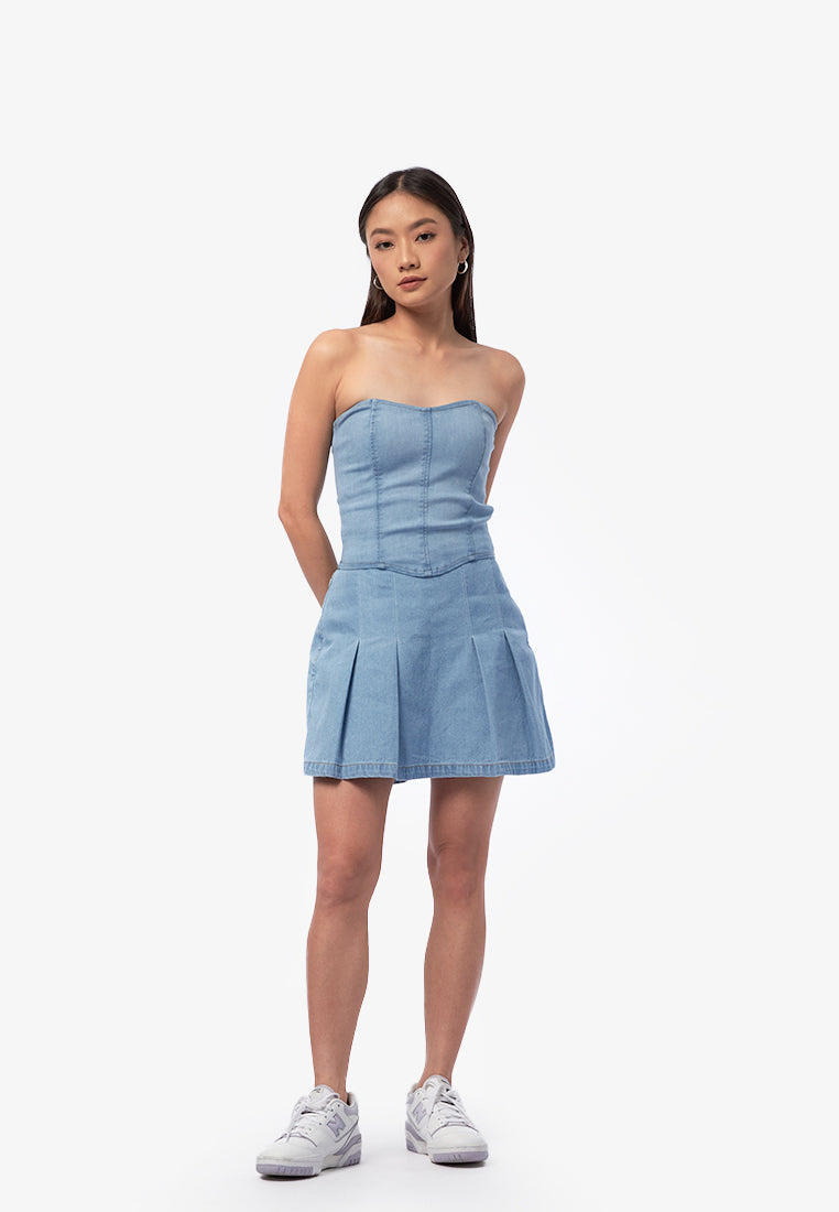 Bustier Denim Top L.Blue