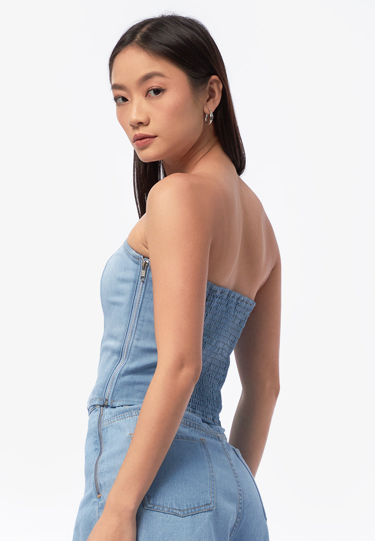 Bustier Denim Top L.Blue