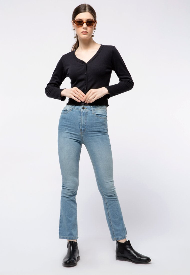 Long Sleeve Rib Cropped Top