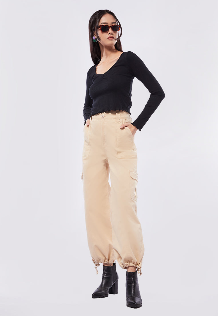 Front Ruched Long Sleeve Top