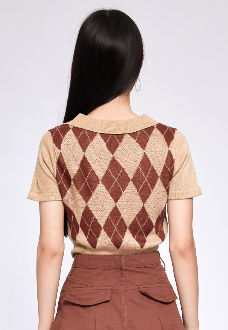 Argyle Crop Top