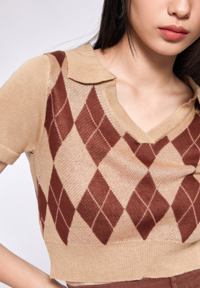 Argyle Crop Top