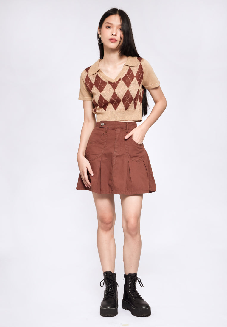 Argyle Crop Top