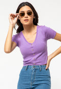 Short Sleeve Sweater with Button