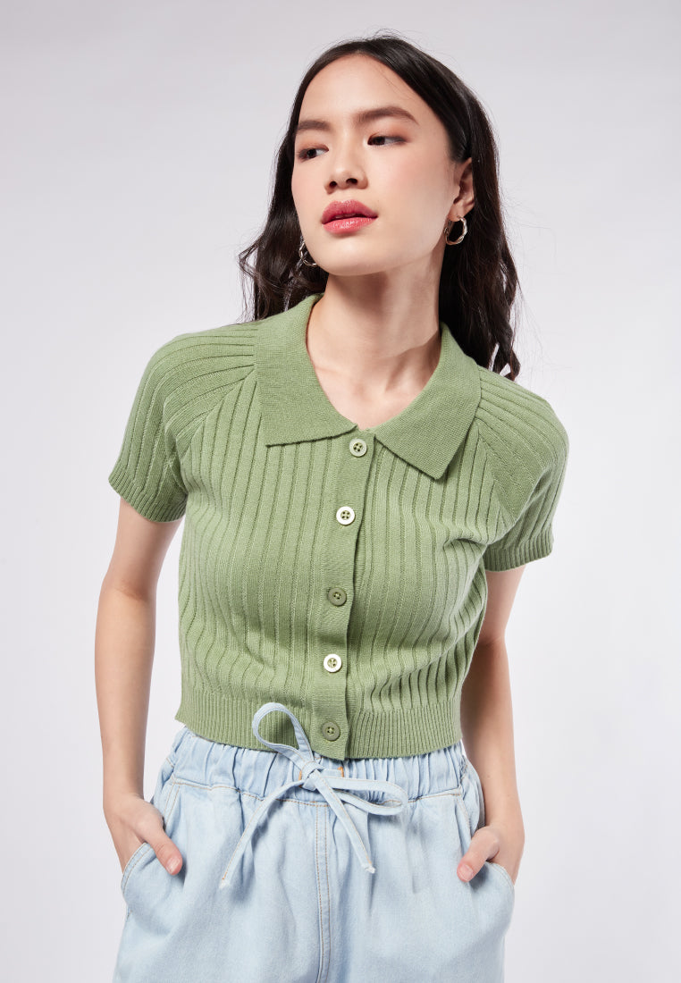 Raglan Short Sleeve Polo Top