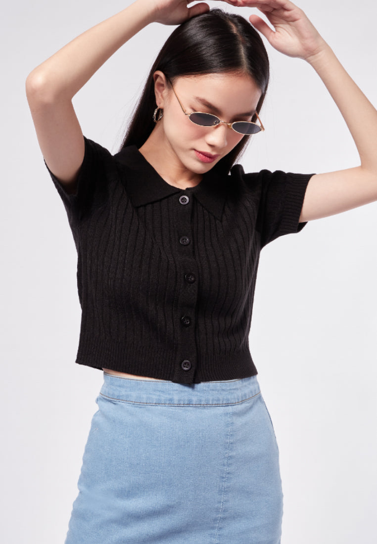 Raglan Short Sleeve Polo Top