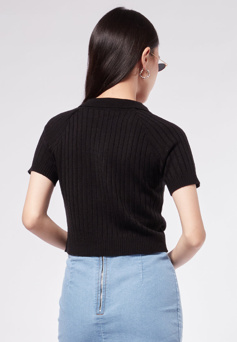 Raglan Short Sleeve Polo Top
