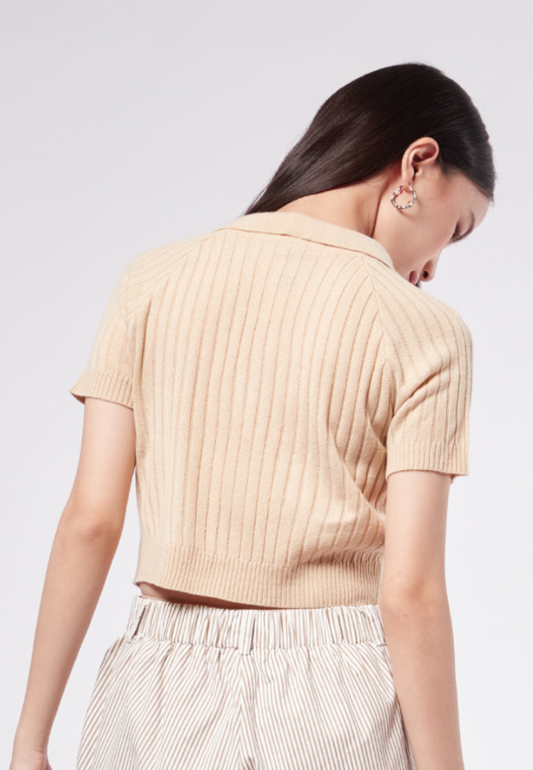 Raglan Short Sleeve Polo Top