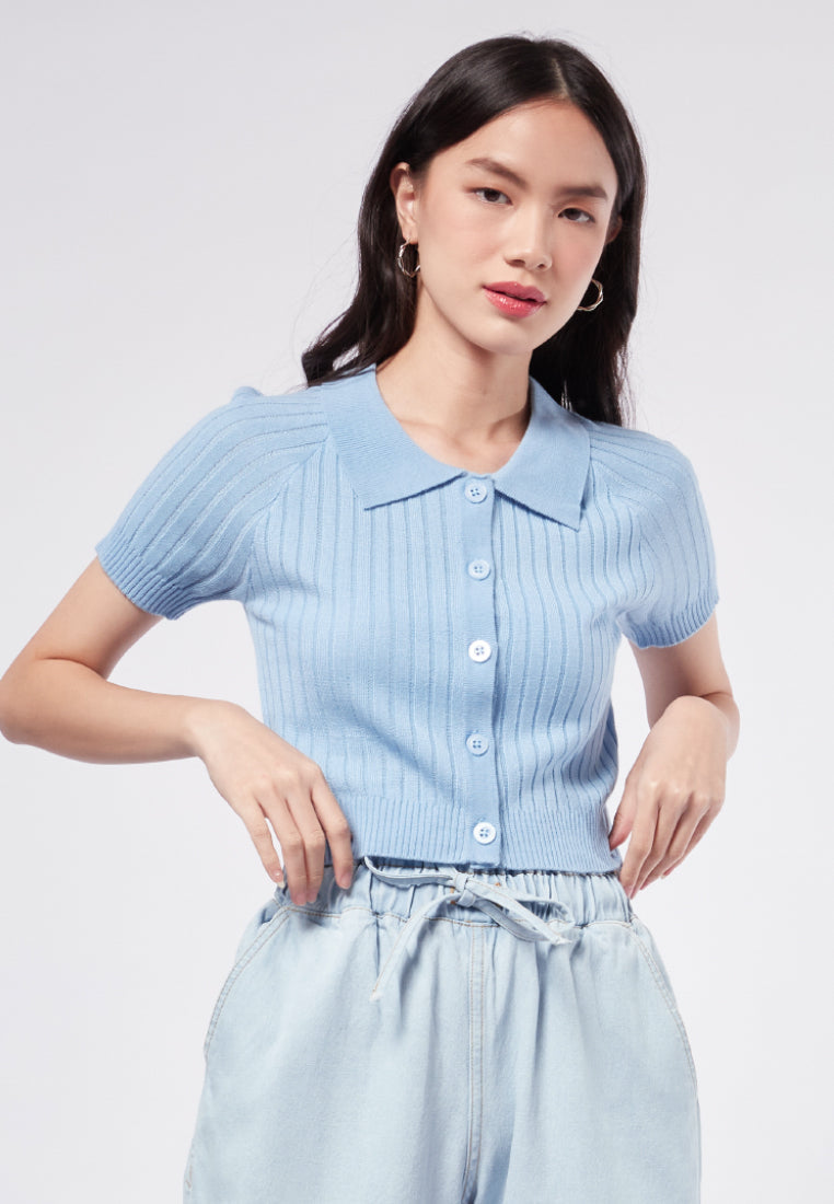 Raglan Short Sleeve Polo Top