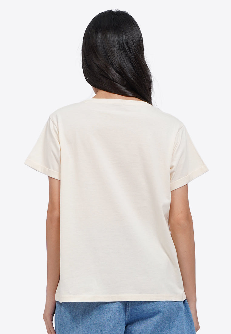 Rolled Up Sleeve Loose T-Shirt